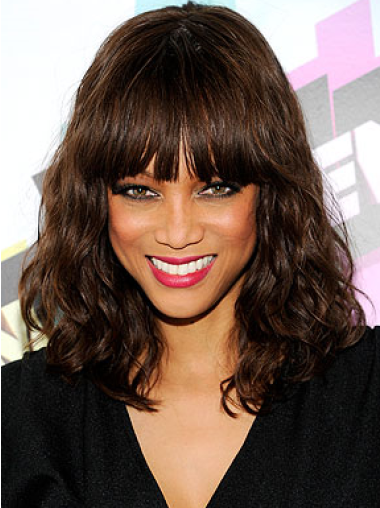 Wavy With Bangs Capless Fabulous Black Women Human Wig
