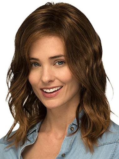 Brown Curly 14 Inches Durable Lace Front Synthetic Wigs