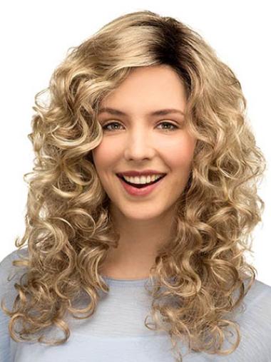 Blonde 16 Inches Great Curly Synthetic Lace Wigs