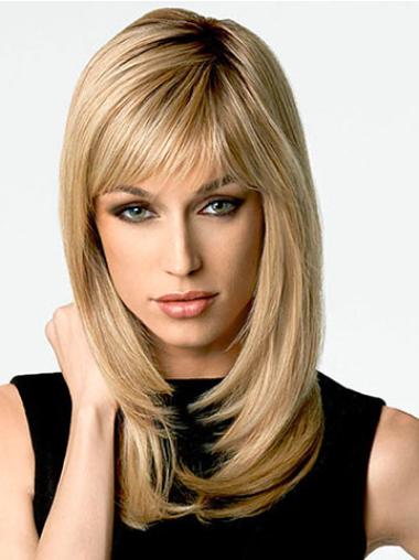 Straight Synthetic Ideal Blonde Long Wig
