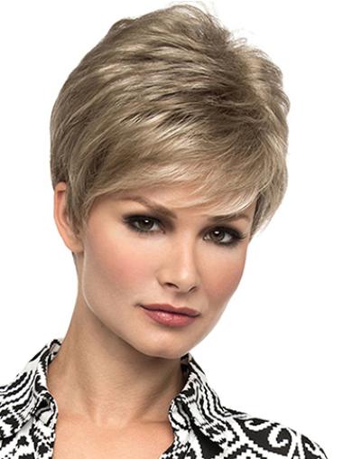 Style Synthetic 6 Inches Blonde Hair Short Wig
