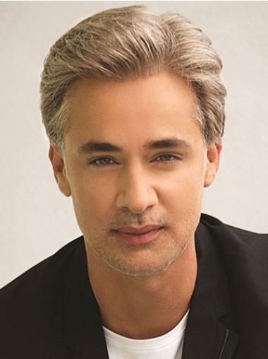 Straight 6 Inches Short Convenient Synthetic Mens Natural Wig