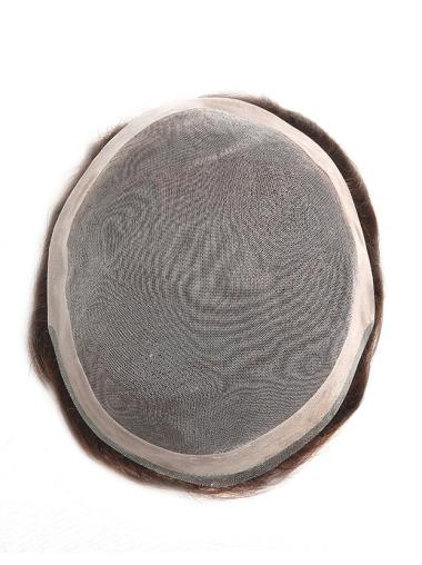 Full Cap Mono With PU Coated Edge Man Wigs