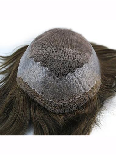 100% Human Hair Dark Brown Mens Hairpiece