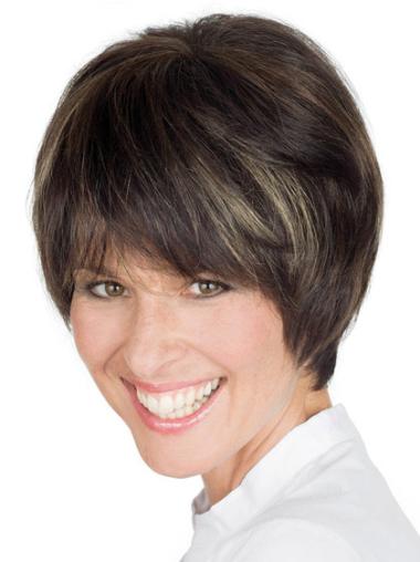 Boycuts Short Cheapest Remy 100% Human Brown Wigs