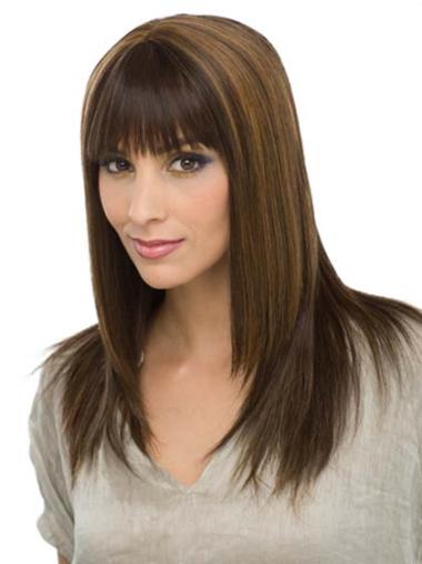 Long Straight Capless Good Brown Human Hair Wigs