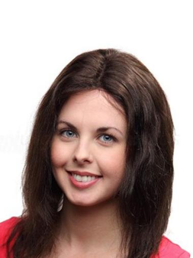 Long Without Bangs 18" Amazing Affordable Hand Tied Wigs Human Hair