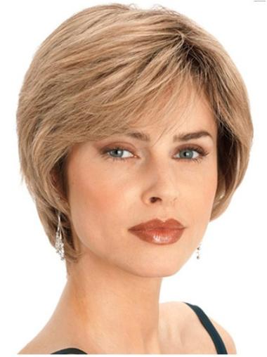 Blonde Straight Style Human Hair Bob Wigs
