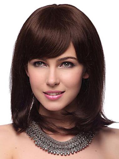 Auburn Straight Shoulder Length 12" Hairstyles Human Hair Capless Wigs
