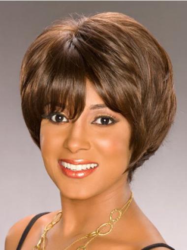 Synthetic Wavy Brown Short Bobs For African American Women