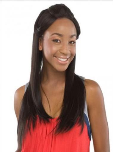 Straight Lace Front Black Stylish African American Human Wig For Black Hair