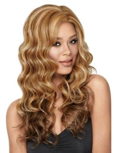 Brown Wavy Synthetic Breathable Lace Front Wig For Black Women