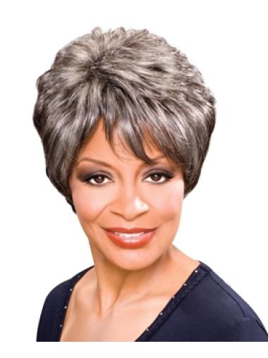 Trendy Wavy Grey Wig For Black Women