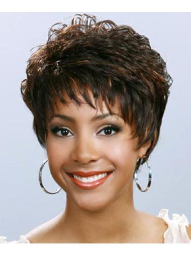 Soft Wavy Brown Cute Short Wigs For Black Women