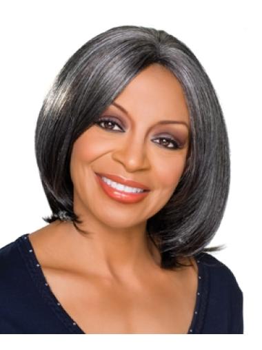 Straight African American Women Grey Hair Wigs