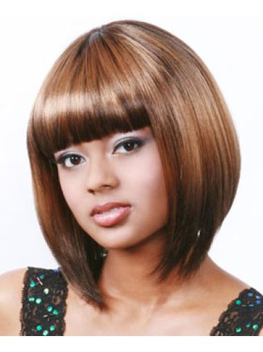 Auburn Capless Bob Wigs For African American Women