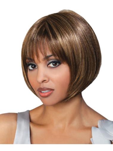 Brown Chin Length Bob Wigs