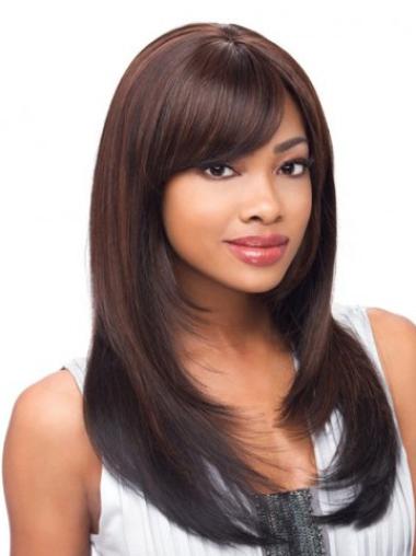 Auburn Layered Straight Convenient Synthetic Wigs With Lacefront