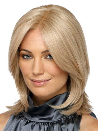 High Quality Straight Shoulder Length Synthetic Cheap Blonde Wig