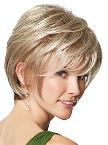 Hairstyles Blonde Straight Synthetic Capless Short Wigs