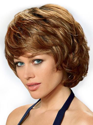 Fashionable Chin Length Auburn High Quality Synthetic Lace Front Wigs