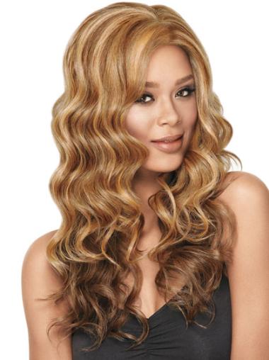 Long Without Bangs Capless 22 Inches Blonde Hair Wigs For Black Women
