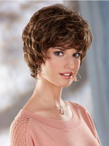 Brown Wavy Capless Ideal Classic Wigs For Sale Synthetic