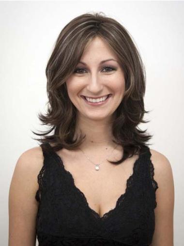 Capless Layered Good Synthetic Wig Mid Length