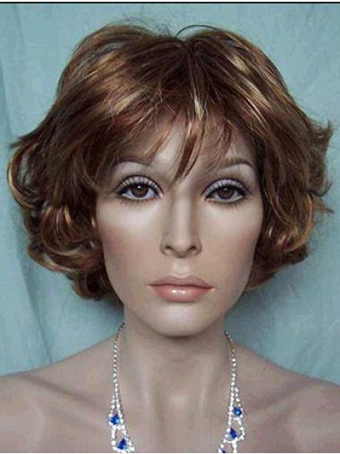 High Quality Wavy Lace Front Short Brown Blonde Wig