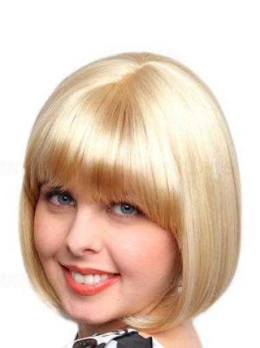 Bobs Straight Capless Blonde Wigs Medium