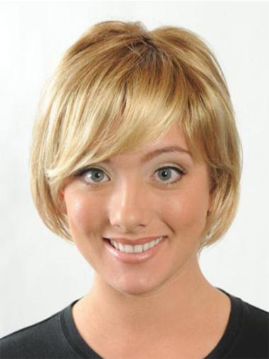 Synthetic 8 Inches Straight Short Blonde Wigs