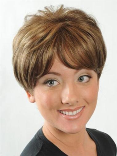 Cheapest Capless Short Boycuts Auburn Synthetic Hair Womens Wigs