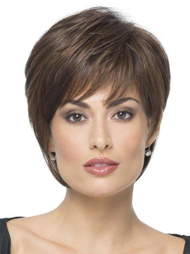 Discount Boycuts Brown Short Capless Synthetic Wig