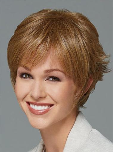 Synthetic Popular Capless Boycuts Short Blonde Wig