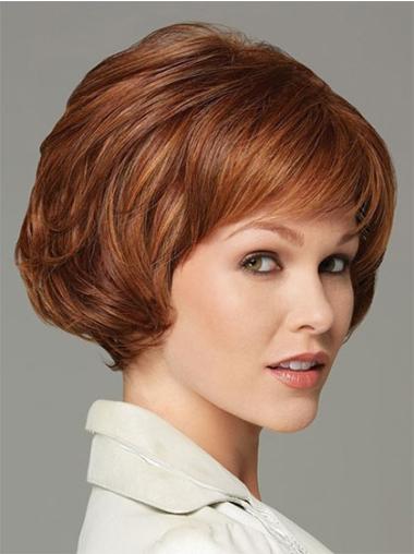 Auburn Wavy Capless Affordable Classic Synthetic Bob Wig