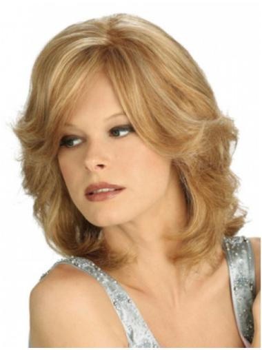 Layered Wavy Shoulder Length Synthetic Great Glueless Lace Wigs