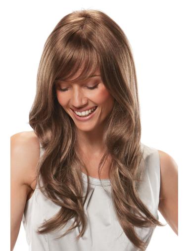 With Bangs Long Synthetic Sleek Monofilament Wavy Wig