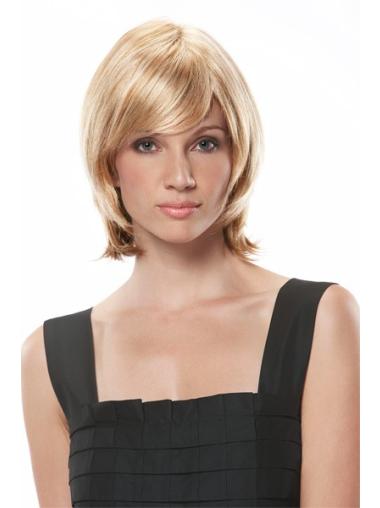 Monofilament Chin Length Straight 10 Inches Affordable Natural Synthetic Wigs