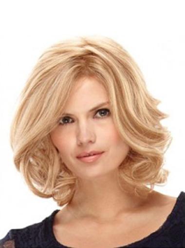 Layered Wavy Shoulder Length Synthetic Ideal No Glue Lace Wigs