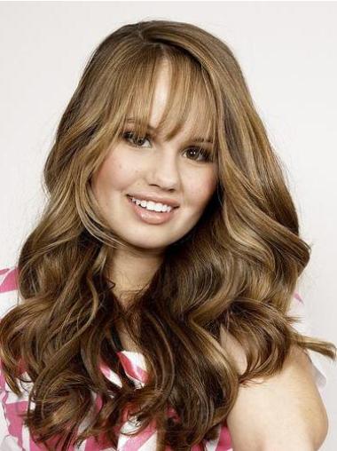 Wavy Brown Long Best Human Hair Wigs With Bangs