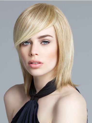 Synthetic Straight Blonde Good Bob Real Lace Front Wigs