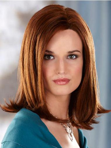 Amazing Shoulder Length Auburn Cheap Capless Synthtic Wigs