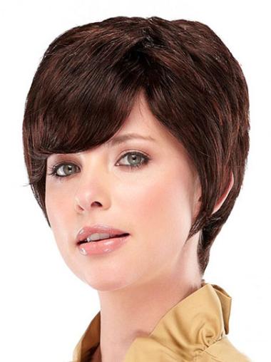 Sassy Cropped Layered Auburn Synthetic Capless Adjustable Wigs