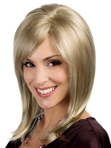 Blonde Flexibility Medium Length Monofilament Wig