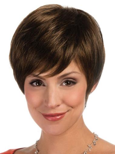 Synthetic Straight Boycuts Short Lace Front Synthetic Wigs