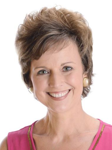 8" Hairstyles 100% Hand-Tied Layered Short Remy Human Hair Wig