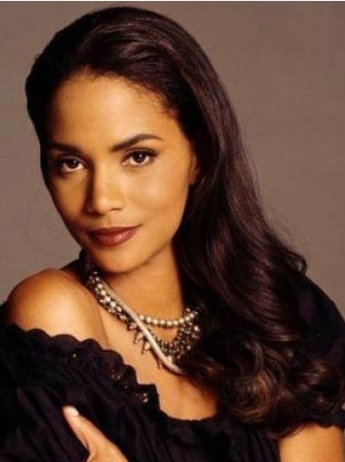 Best Full Lace Wigs Human Hair Without Bangs Long Style Halle Berry Wigs