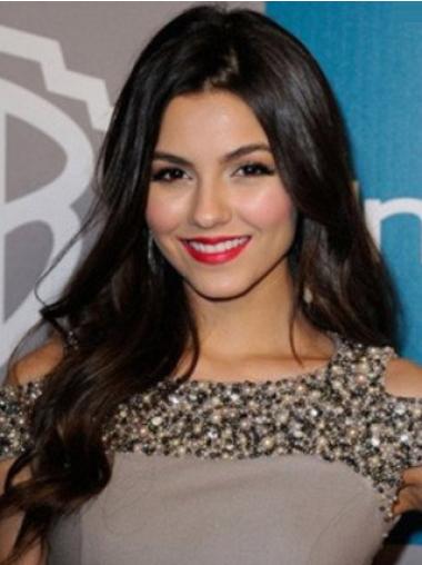 Great Wavy Layered Long Dark Brown Human Hair Wig