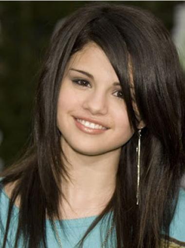 Layered Straight Long Modern Selena Gomez Best Black Celebrity Wigs