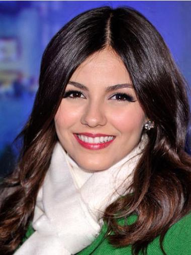 Long Auburn Without Bangs Good Victoria Justice Wavy Human Hair Wigs